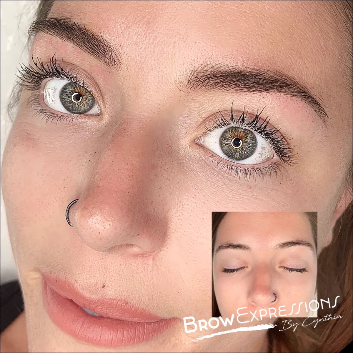 Natural nano brows result in Prescott, AZ — detailed eyebrow hairstrokes by Cynthia Irwin at Brow Expressions