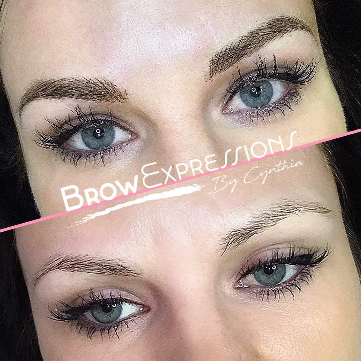 Natural brow enhancement before and after in Prescott Valley, AZ — subtle nano brow hairstrokes
