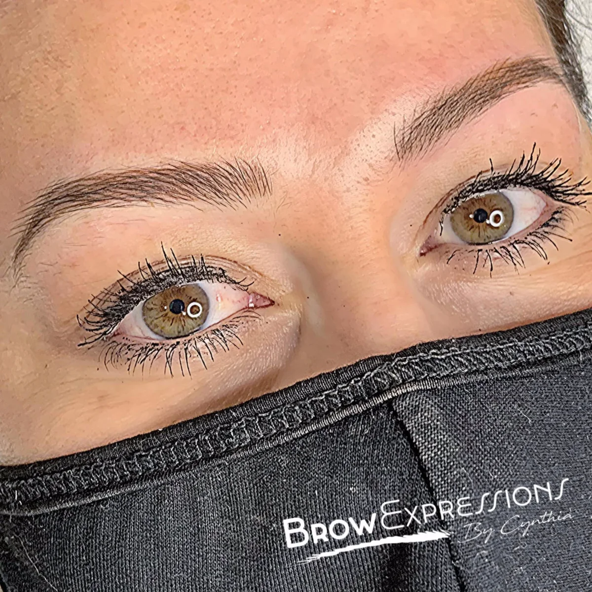Close-up of natural nano brows by Brow Expressions in Prescott, AZ — detailed eyebrow hairstrokes
