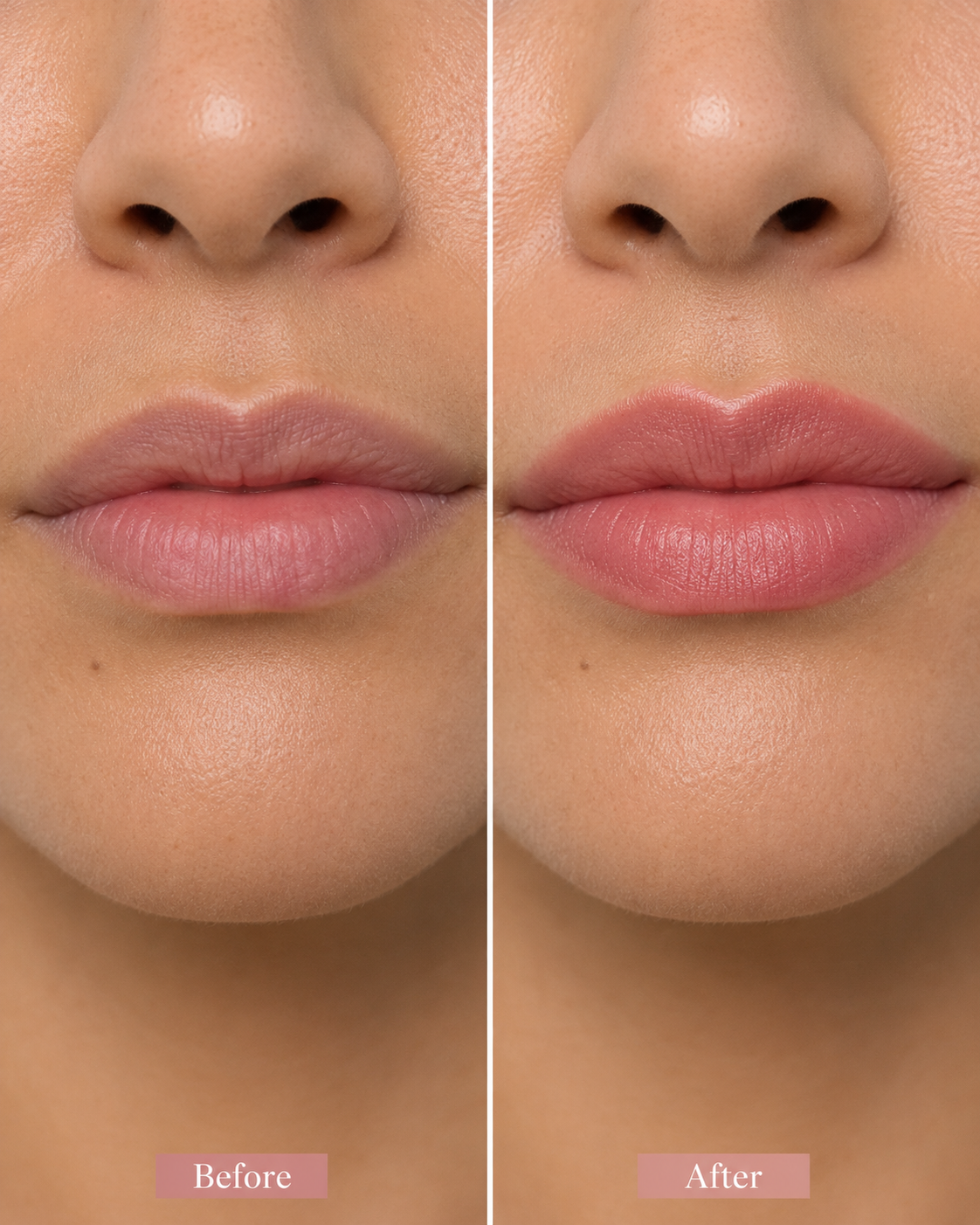 Lip blush before and after in Prescott, AZ — natural permanent lip color by Brow Expressions