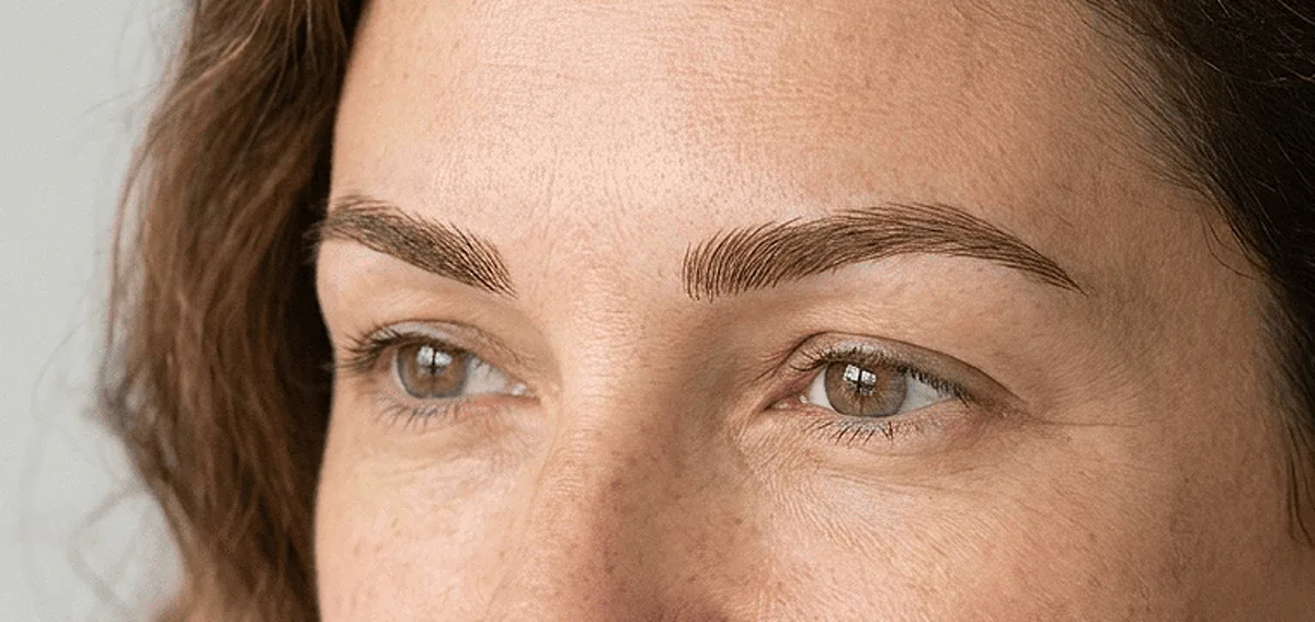Natural nano brows and eyes of a Brow Expressions client in Prescott, Arizona