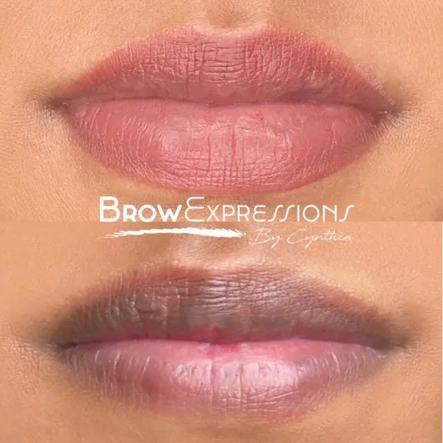 Lip blush before and after Prescott AZ — natural permanent lip color